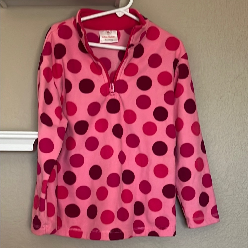 Hanna Andersson Girls Pink Polka Dot Pullover